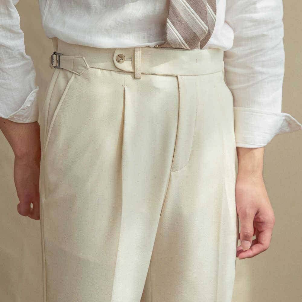 Sandro | High-Waisted Linen Pants
