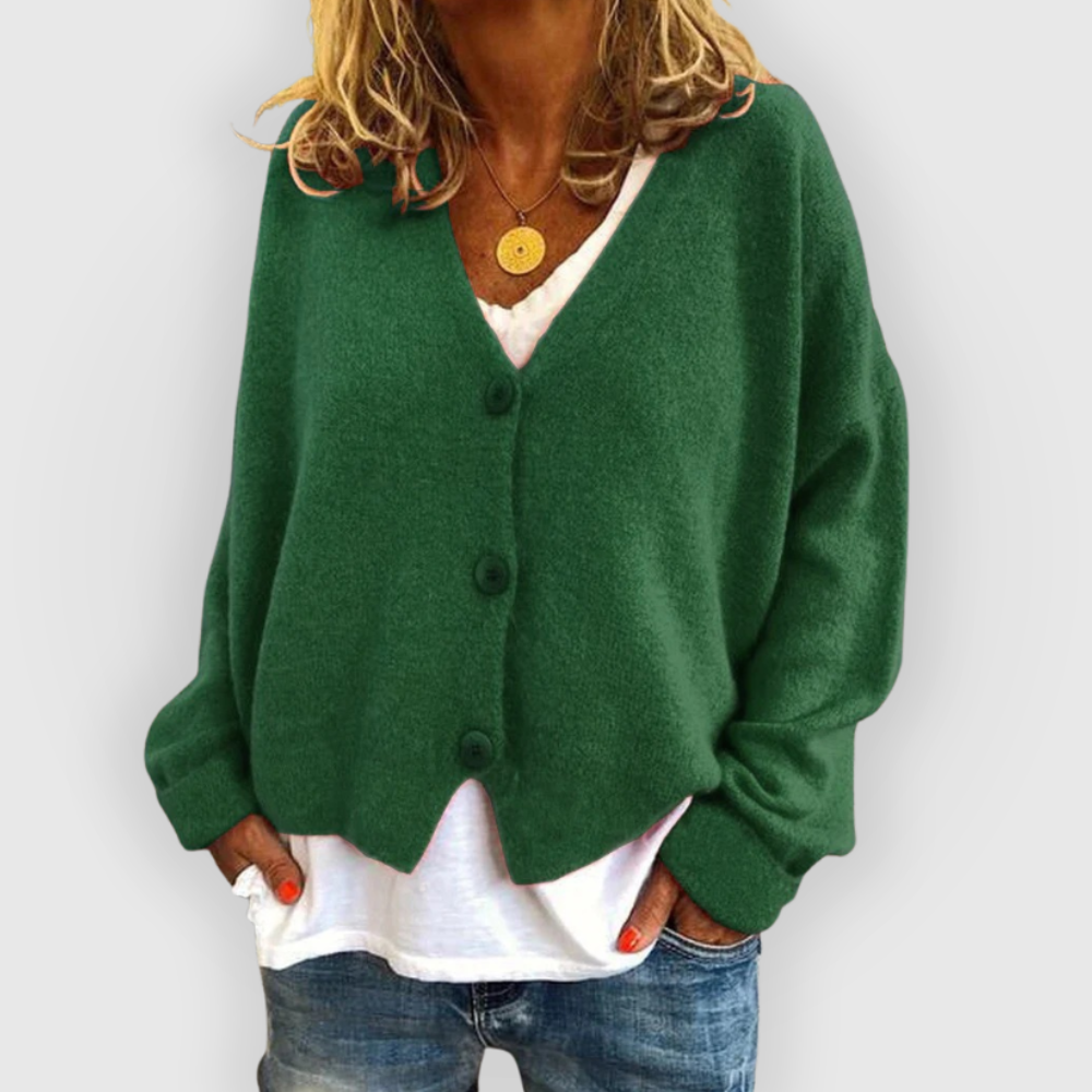 Nalaya | Loose V-Neck Cardigan
