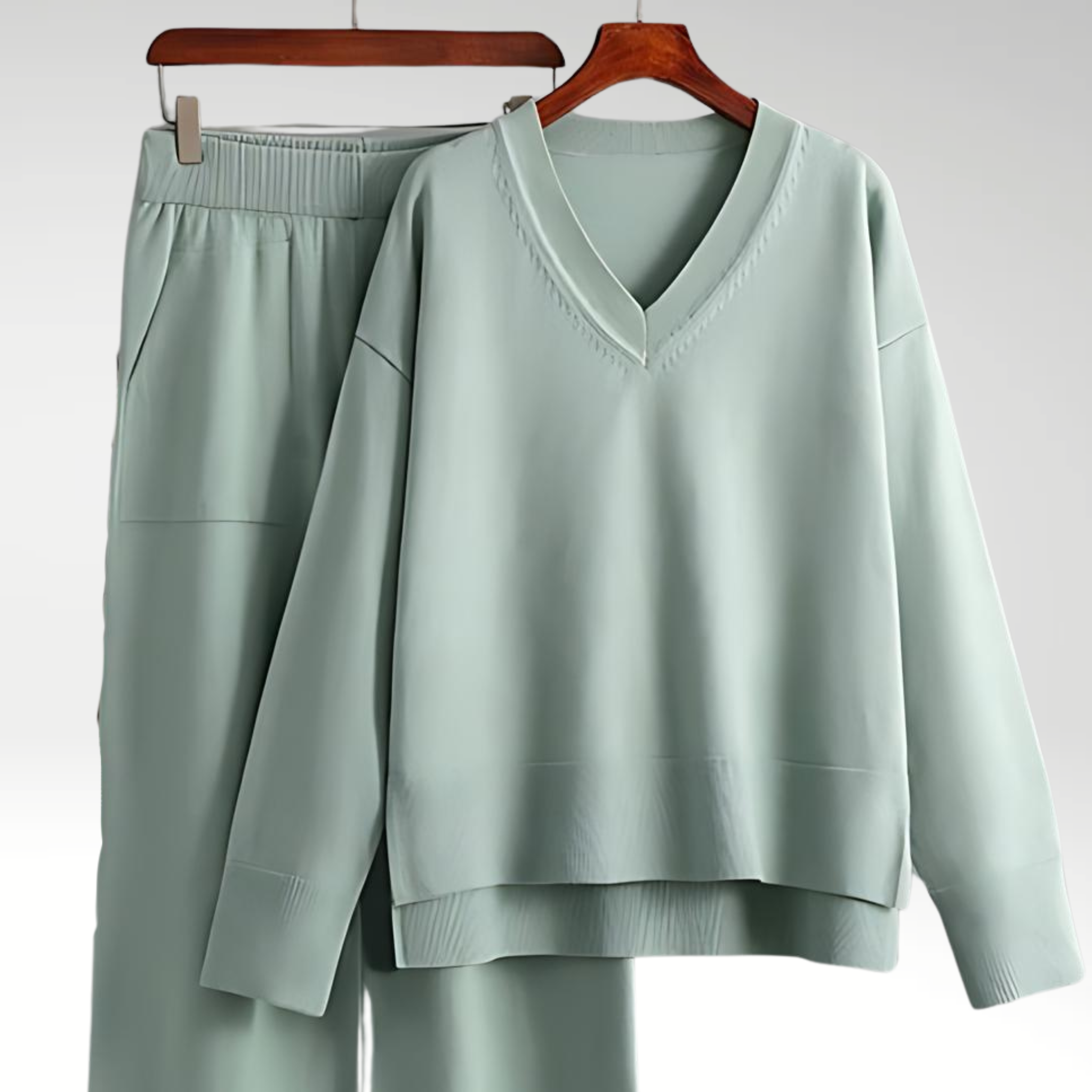 Evelyn | Luxe Two-Piece V-Neck Set