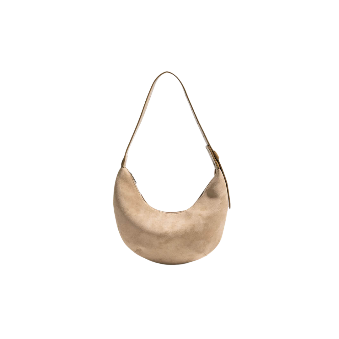 Coralie | Half-Moon Faux Suede Bag