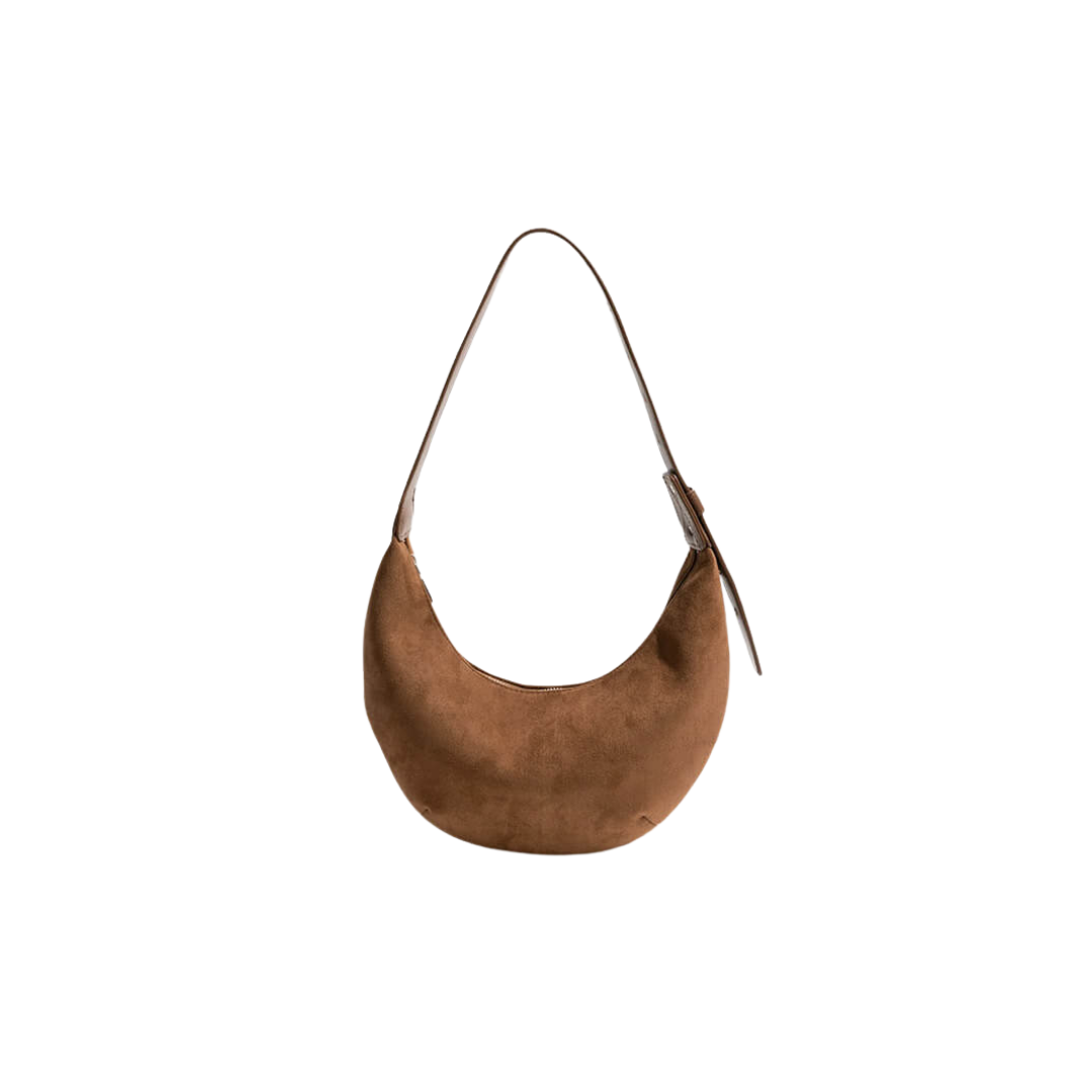 Coralie | Half-Moon Faux Suede Bag