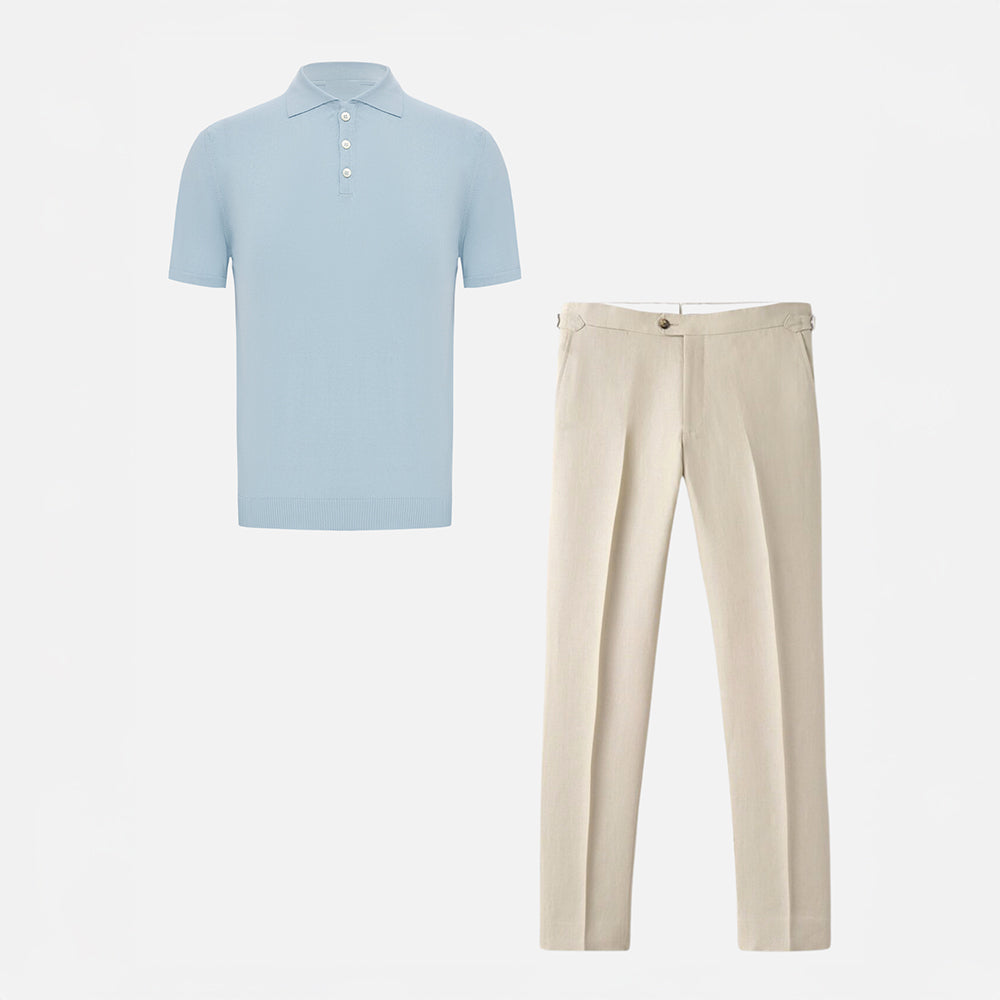 Azure Casual | Natural Summer Elegance