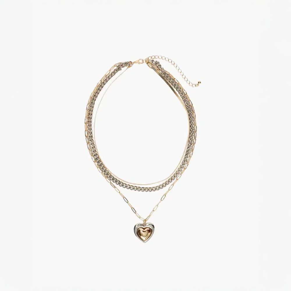 Faelya | Set of multi-layered necklaces in a two-tone design