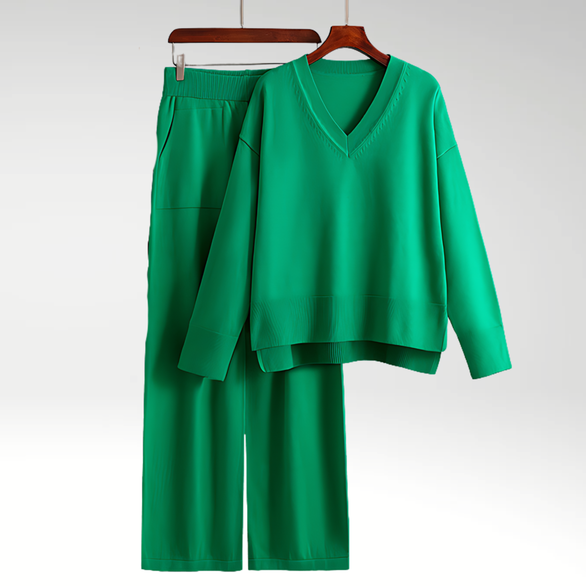 Evelyn | Luxe Two-Piece V-Neck Set