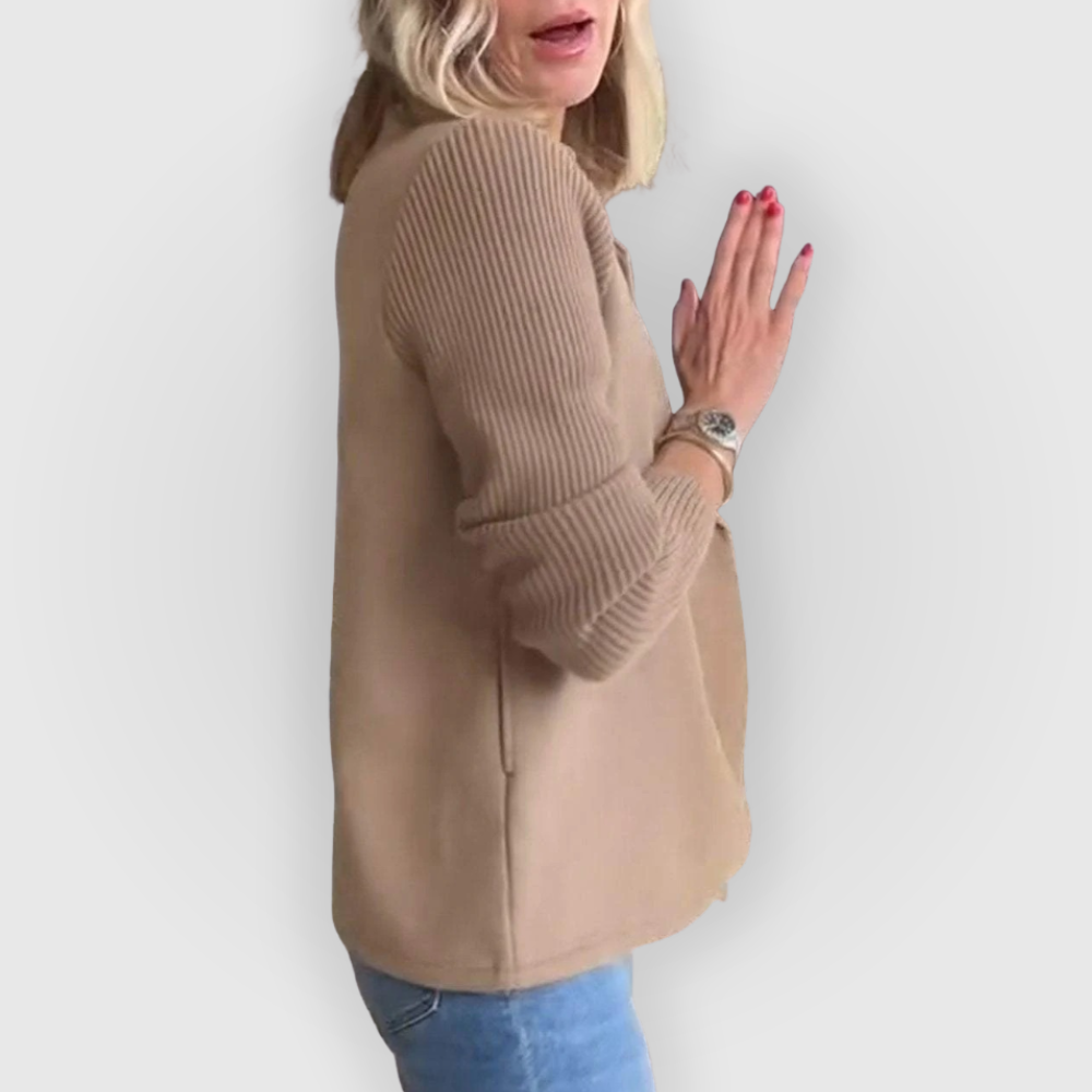 Amora | Elegant Knit Sleeve Blazer