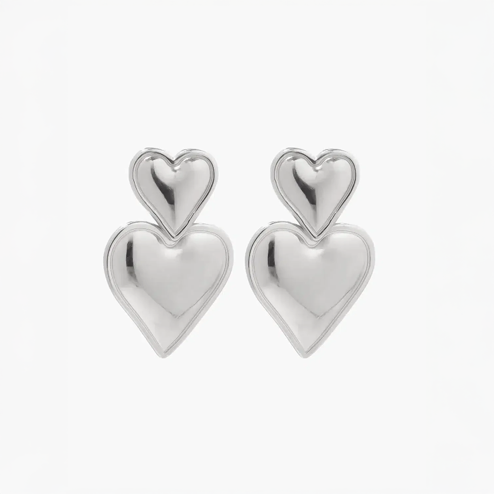 Pasélia | Romantic Double Heart Stud Earrings