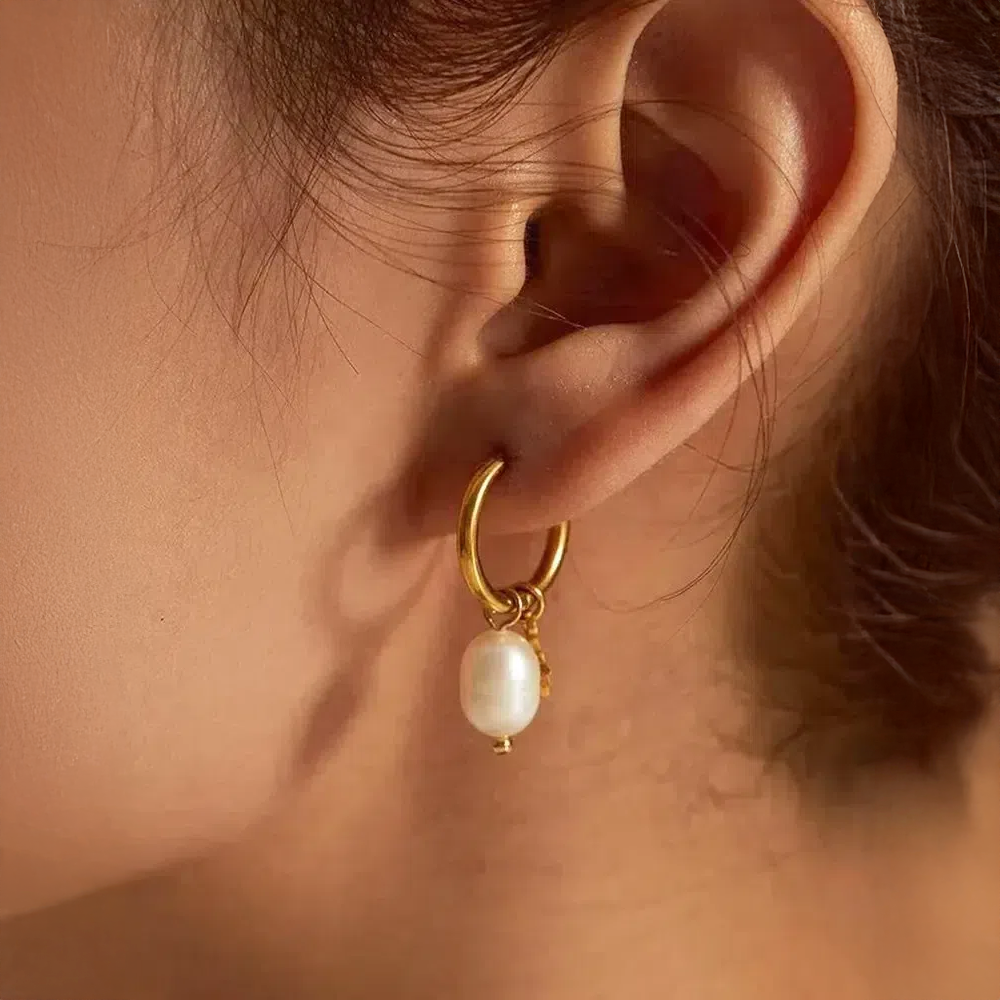 Palméra | Earrings with Star and Freshwater Pearls
