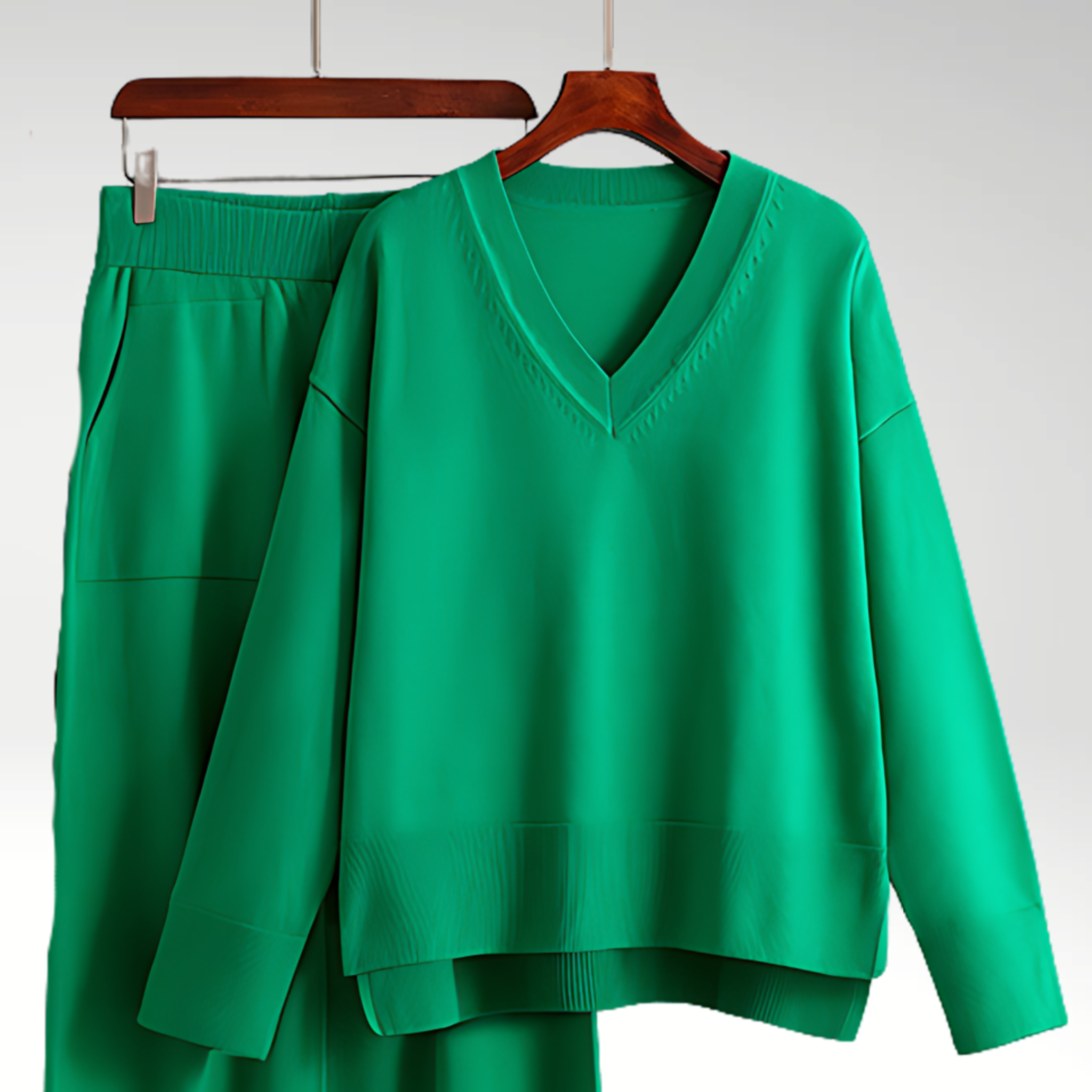 Evelyn | Luxe Two-Piece V-Neck Set