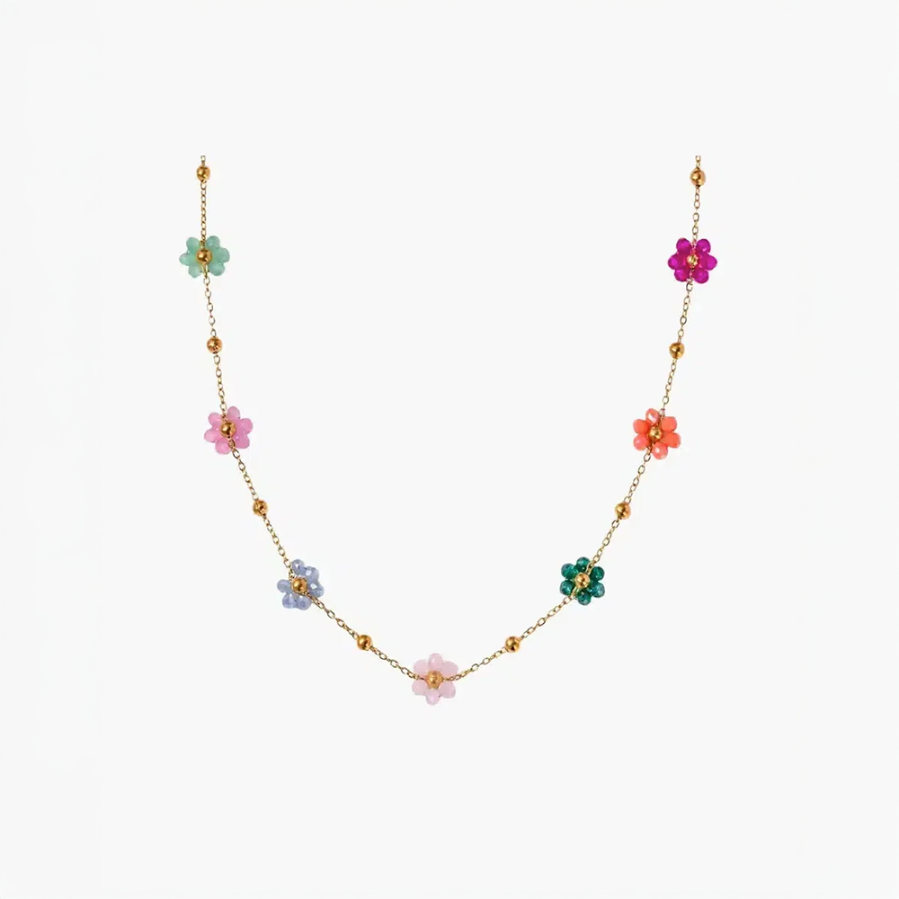Marélia | Necklace with Handmade Flower Beads