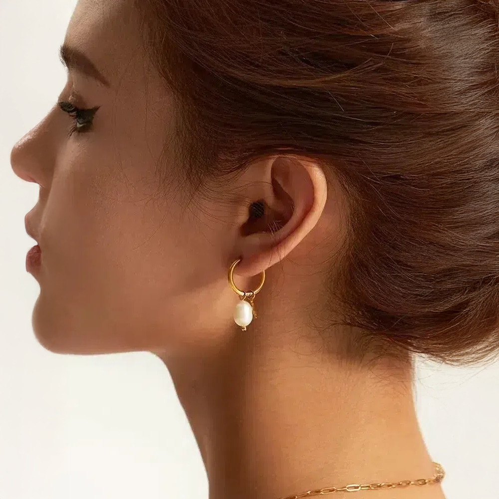 Palméra | Earrings with Star and Freshwater Pearls