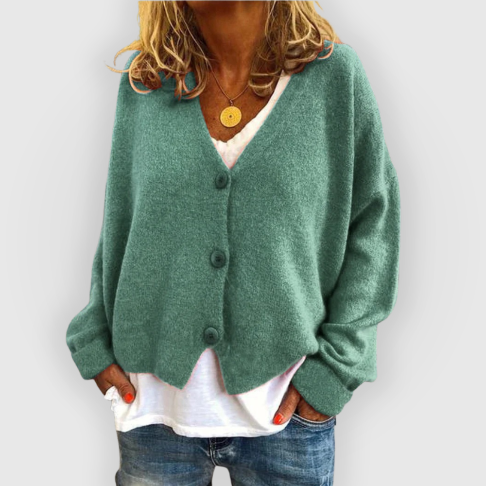 Nalaya | Loose V-Neck Cardigan