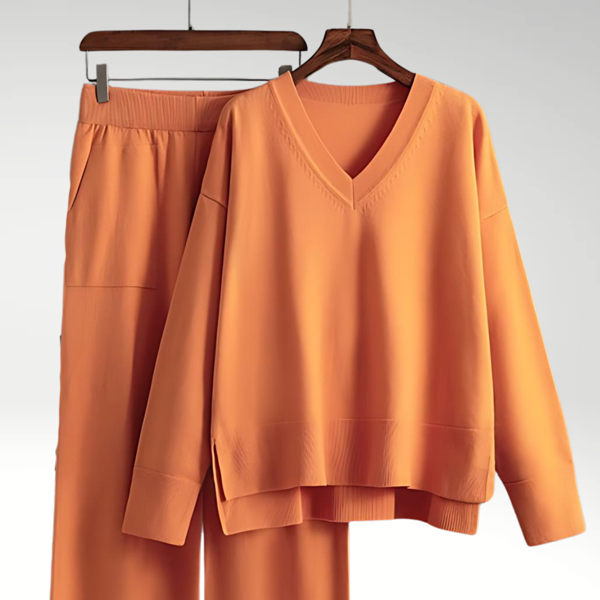 Evelyn | Luxe Two-Piece V-Neck Set