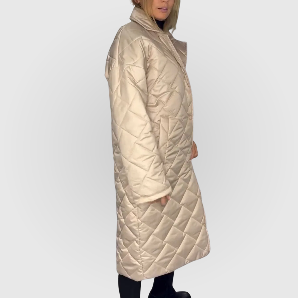 Anais | Quilted Coat with Leopard Lining