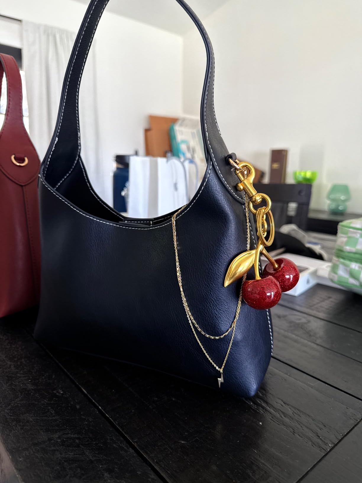 Clotilde | Faux Leather Bag with Cherry Charm