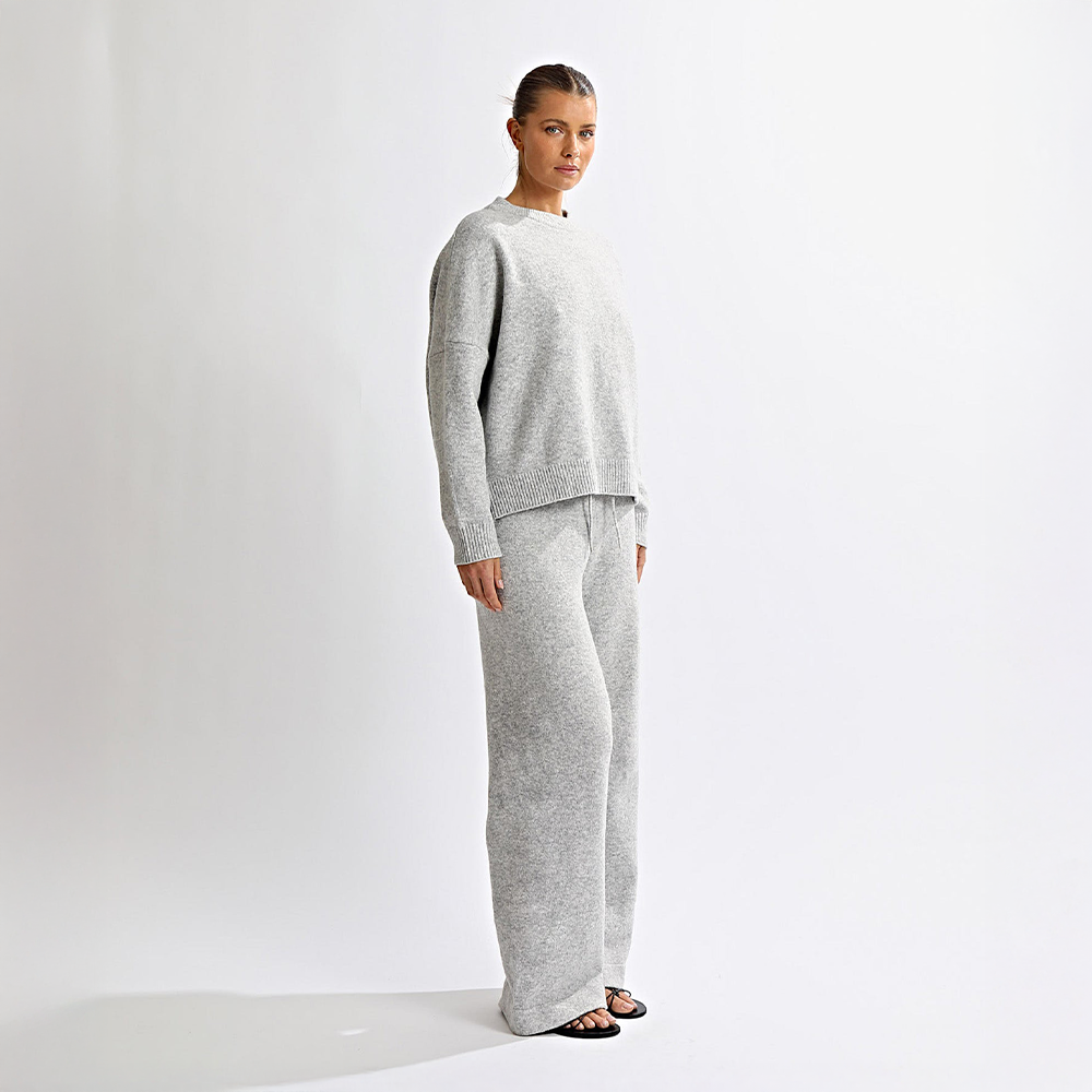 Leo | Knit Backless Jumper Grey Marl