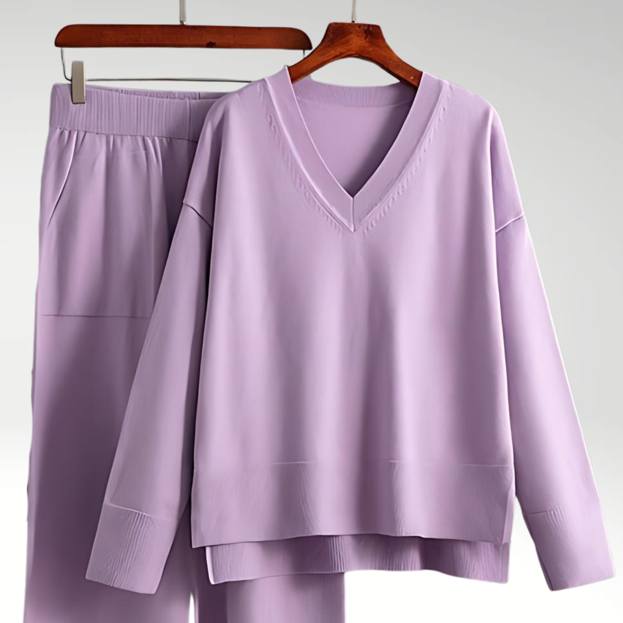 Evelyn | Luxe Two-Piece V-Neck Set