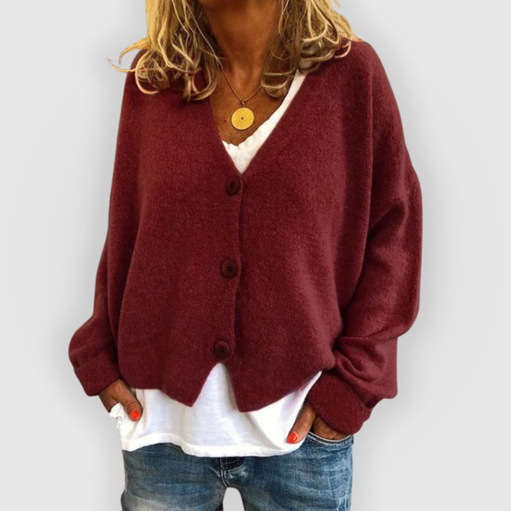 Nalaya | Loose V-Neck Cardigan