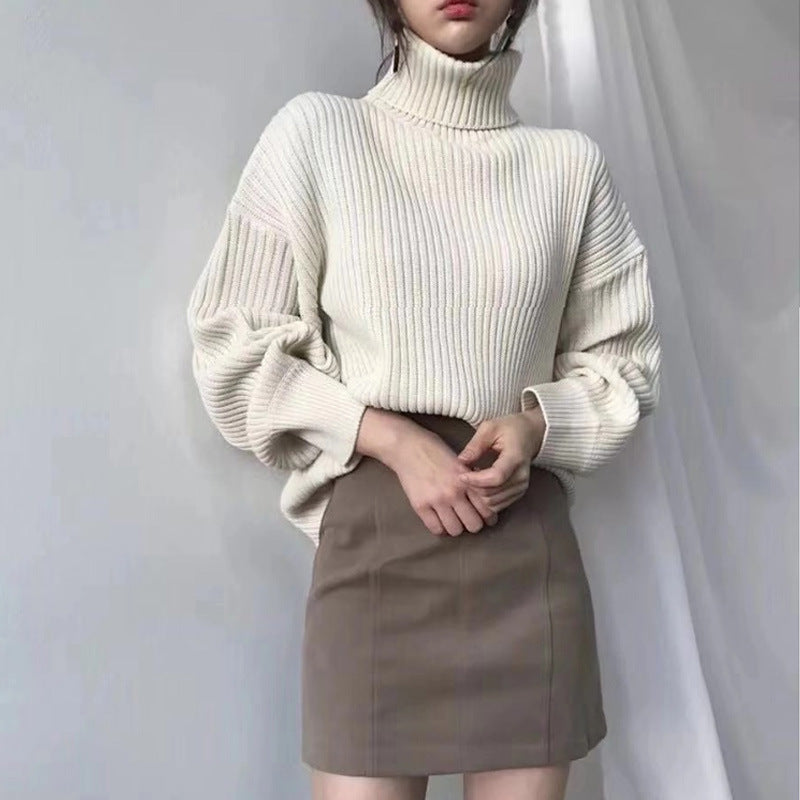Evelyn | Luxe Roll Neck Balloon Sleeve Jumper