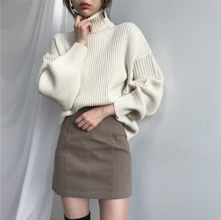 Evelyn | Luxe Roll Neck Balloon Sleeve Jumper