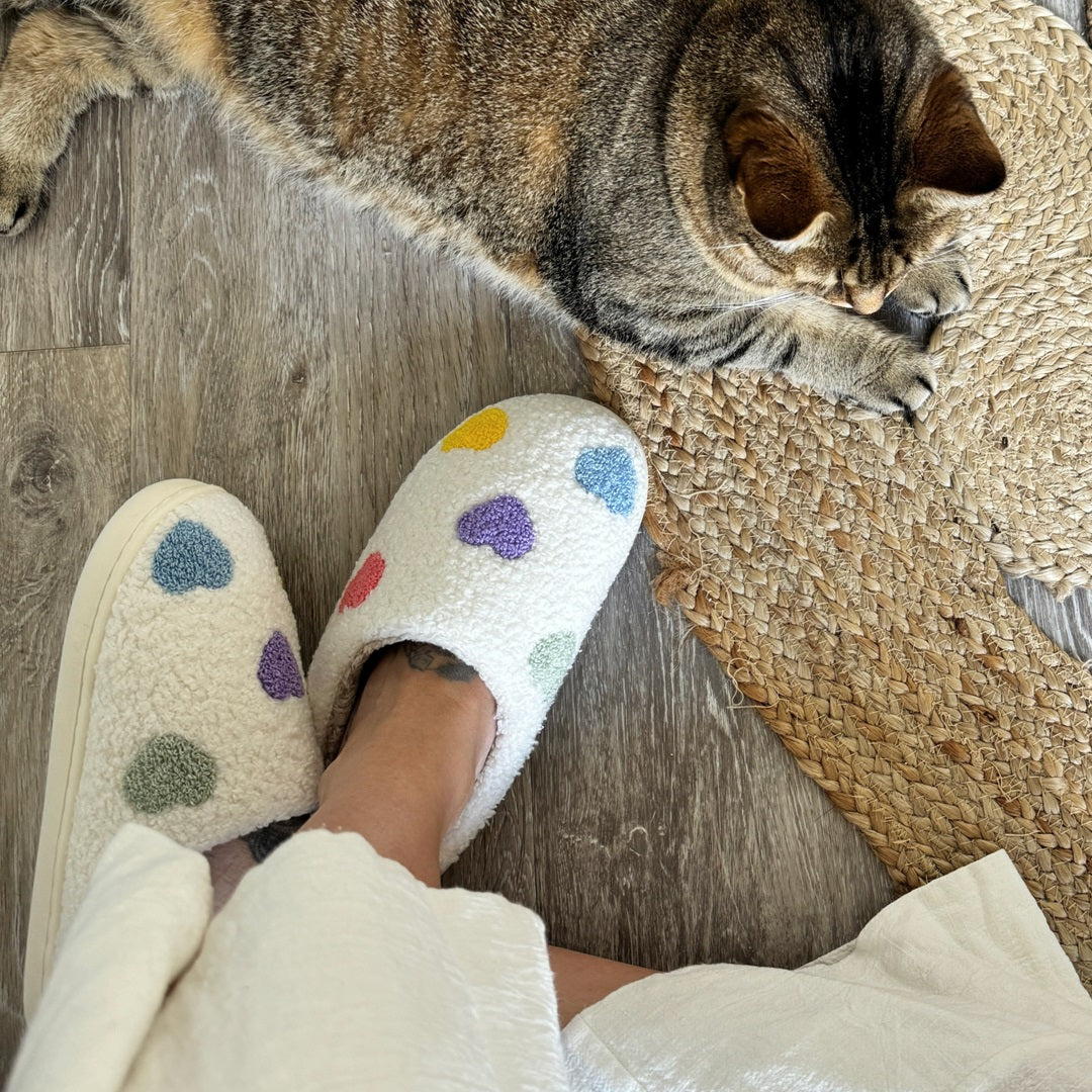 Evelyn | Colourful Heart Slippers