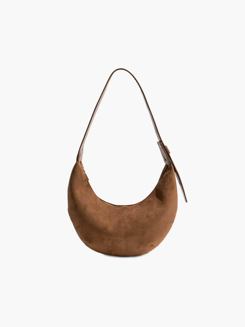 Coralie | Half-Moon Faux Suede Bag
