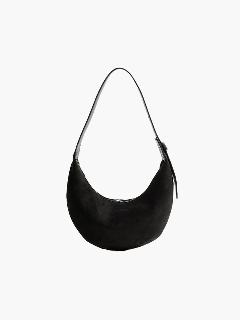 Coralie | Half-Moon Faux Suede Bag