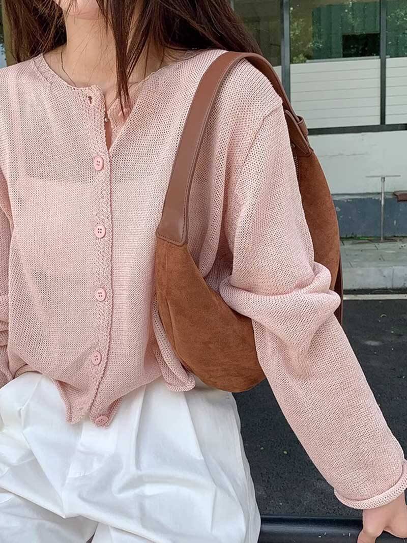 Coralie | Half-Moon Faux Suede Bag