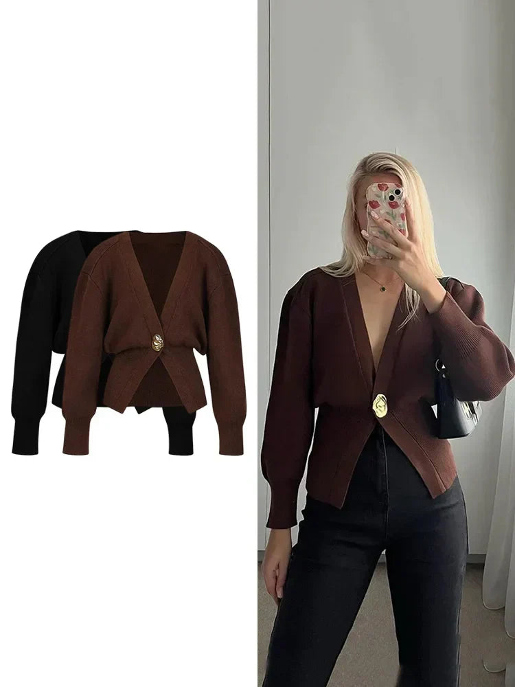 Flavie | Gold Button Cardigan