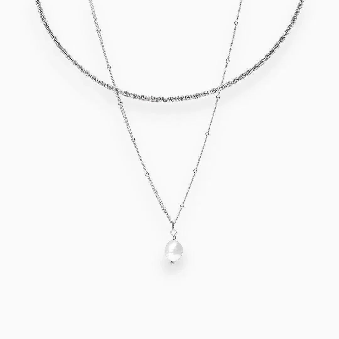 Séravelle | Modern Choker Set with Pearl Pendant