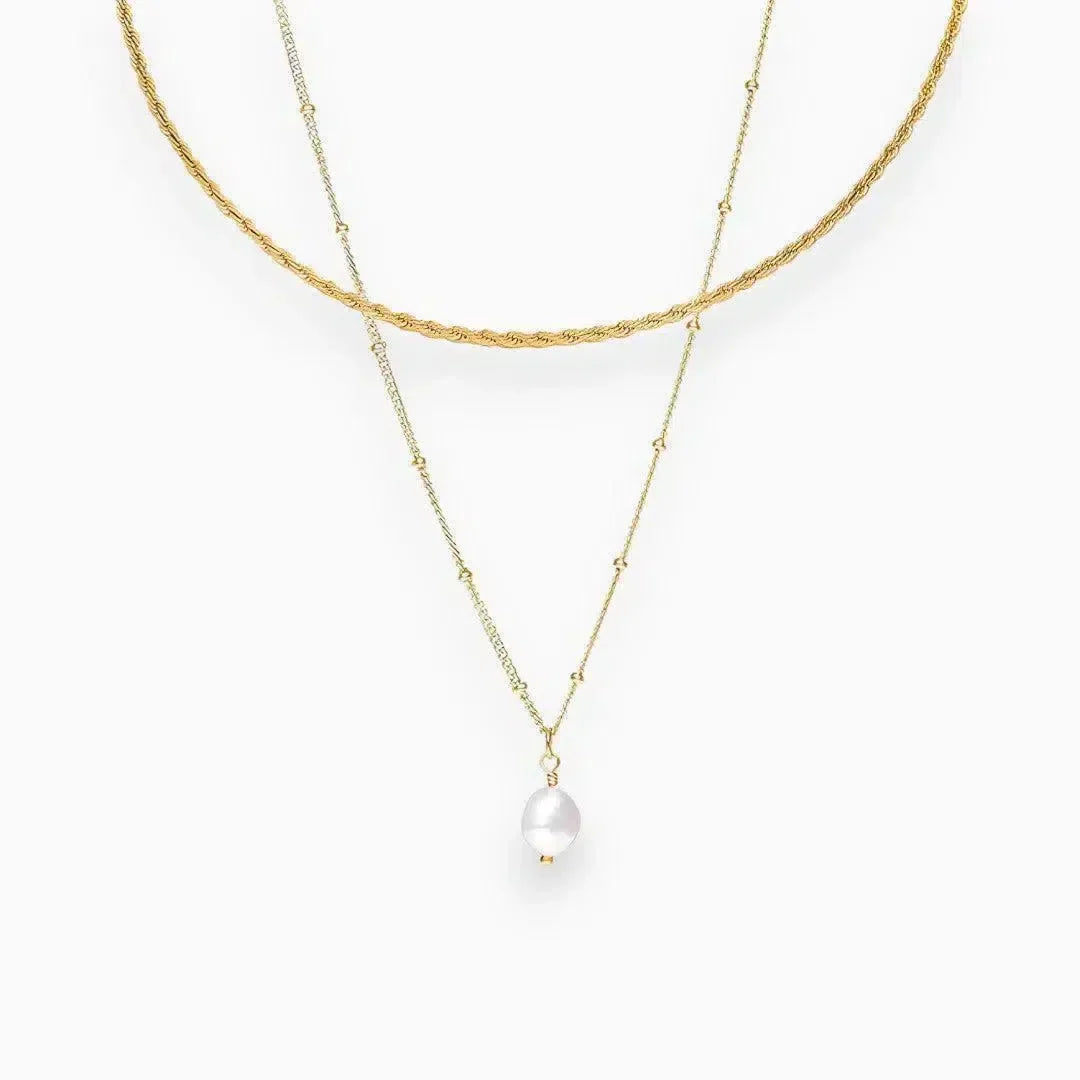 Séravelle | Modern Choker Set with Pearl Pendant