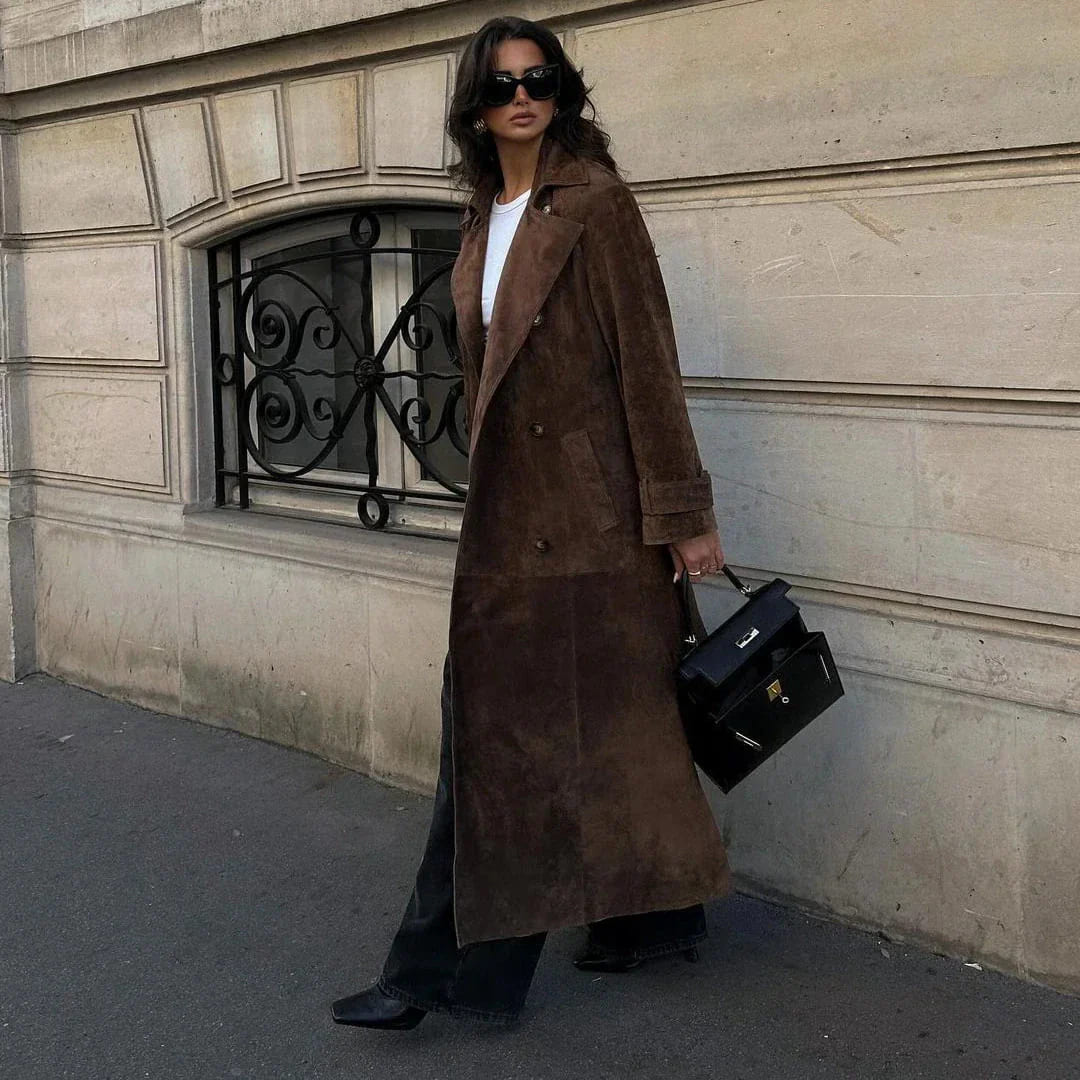 Isabelle | Suede Trench Coat