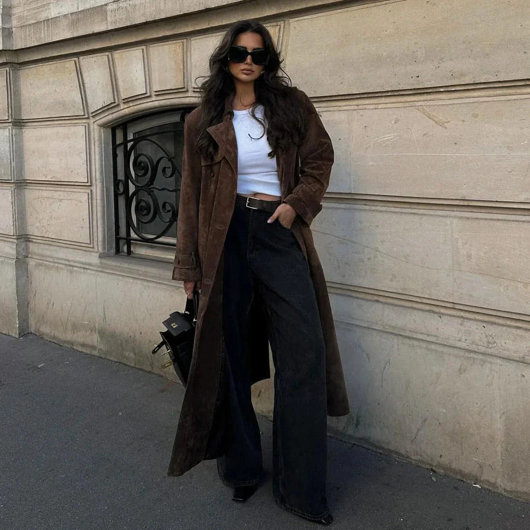 Isabelle | Suede Trench Coat