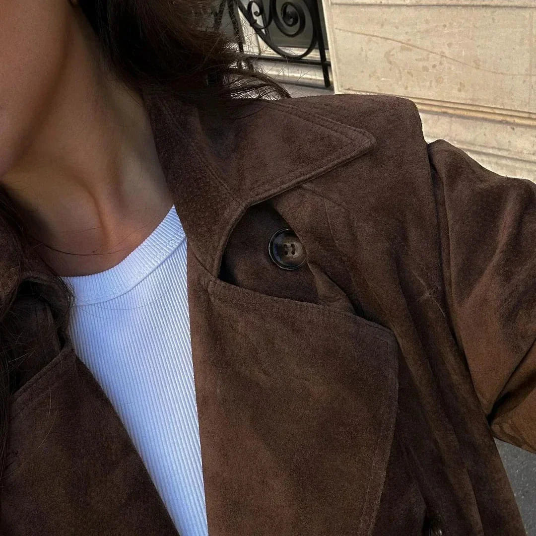 Isabelle | Suede Trench Coat
