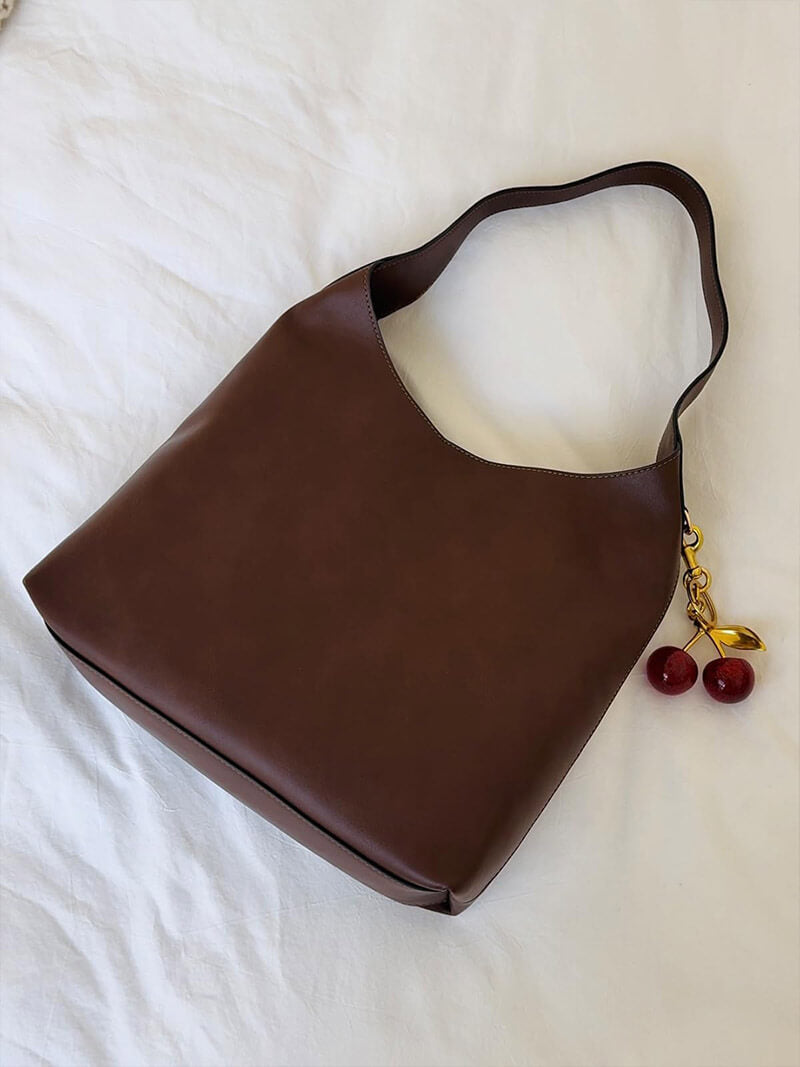Clotilde | Faux Leather Bag with Cherry Charm