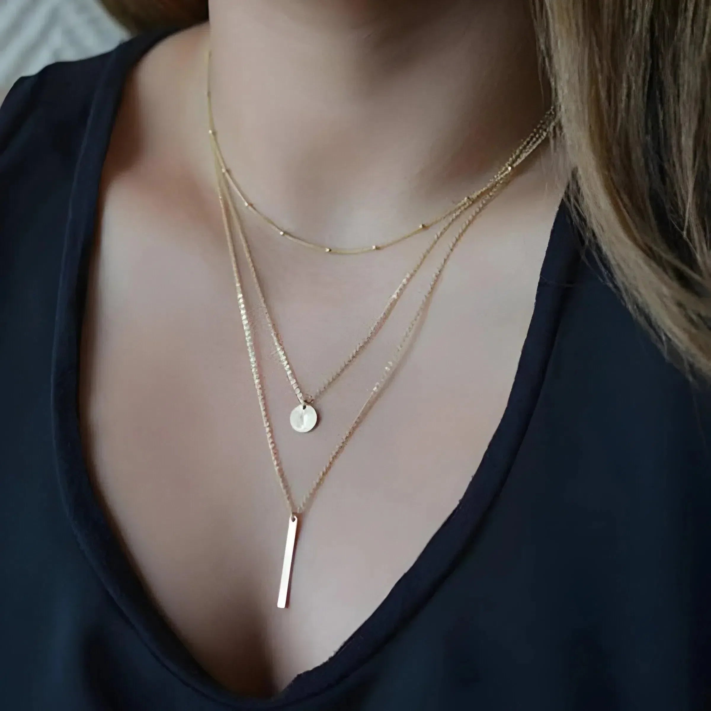 Zénévia | Gold Necklace with Layered Design