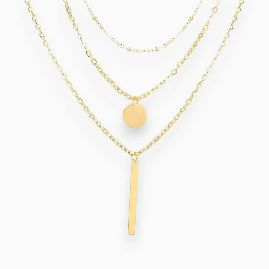 Zénévia | Gold Necklace with Layered Design