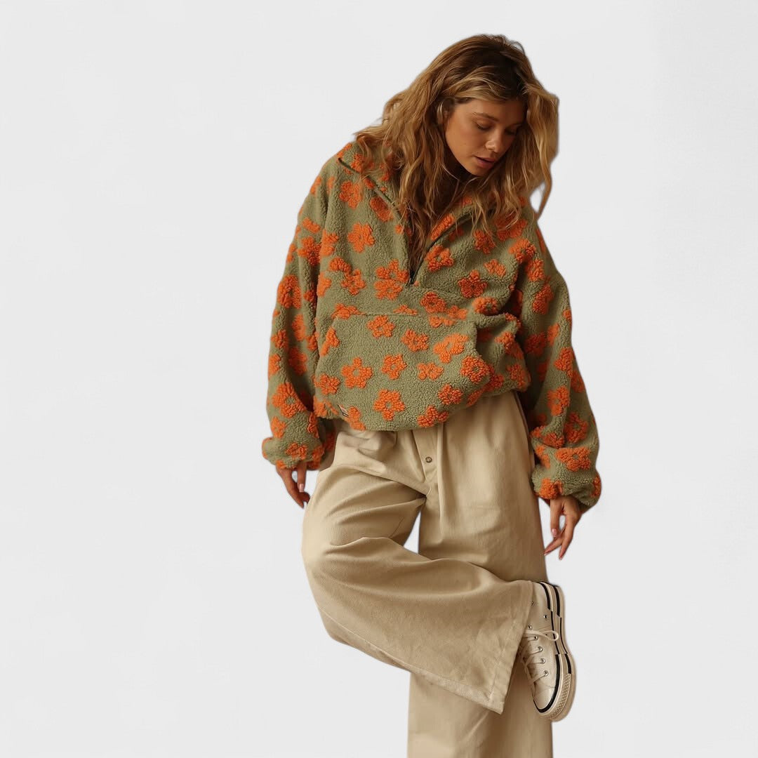 Daisy | Polar Fleece with Floral Pattern