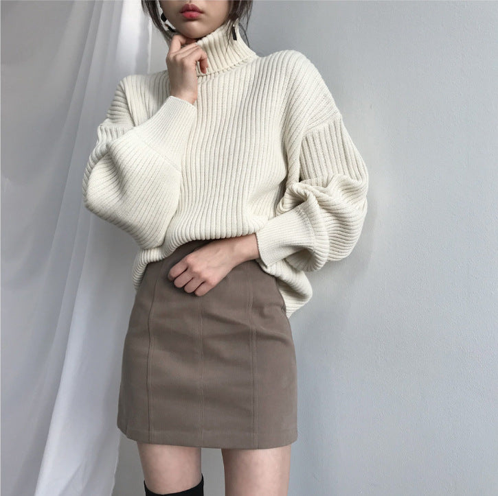 Evelyn | Luxe Roll Neck Balloon Sleeve Jumper