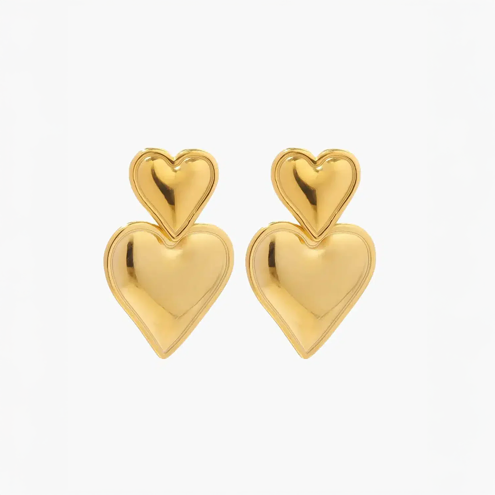 Pasélia | Romantic Double Heart Stud Earrings