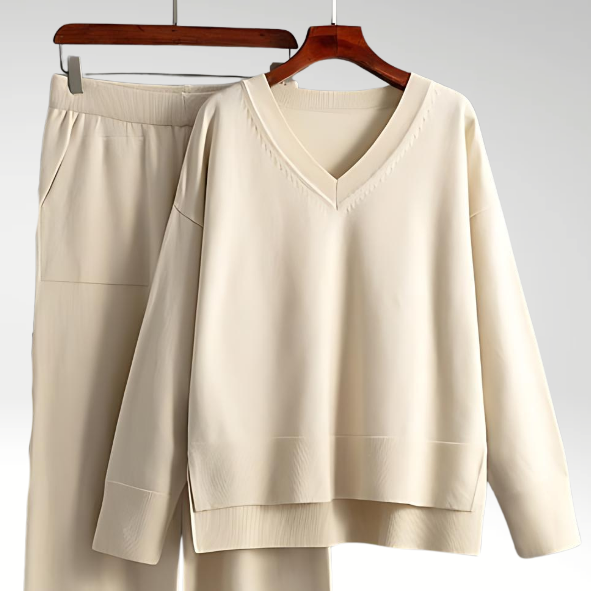 Evelyn | Luxe Two-Piece V-Neck Set