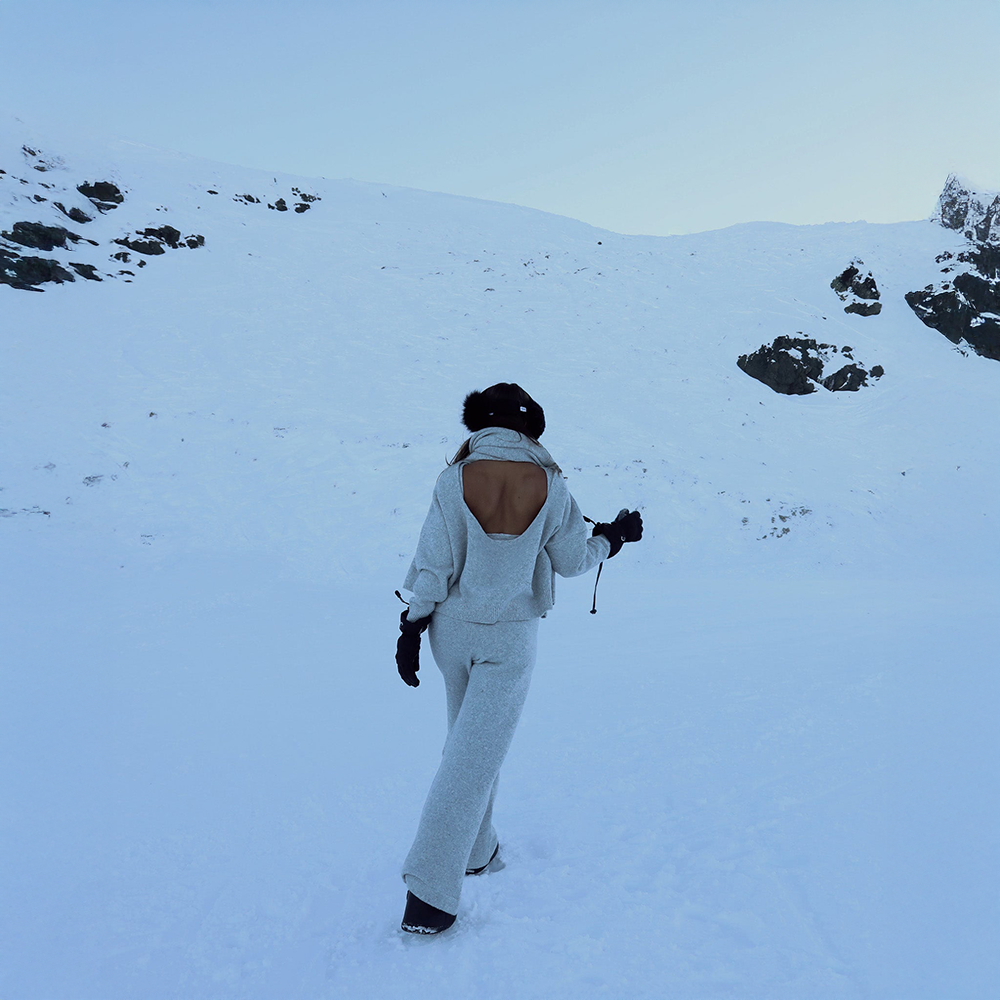 Leo | Knit Backless Jumper Grey Marl