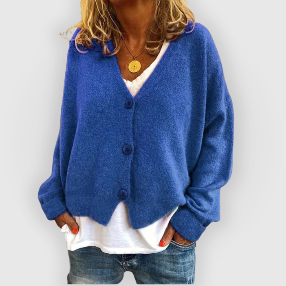 Nalaya | Loose V-Neck Cardigan