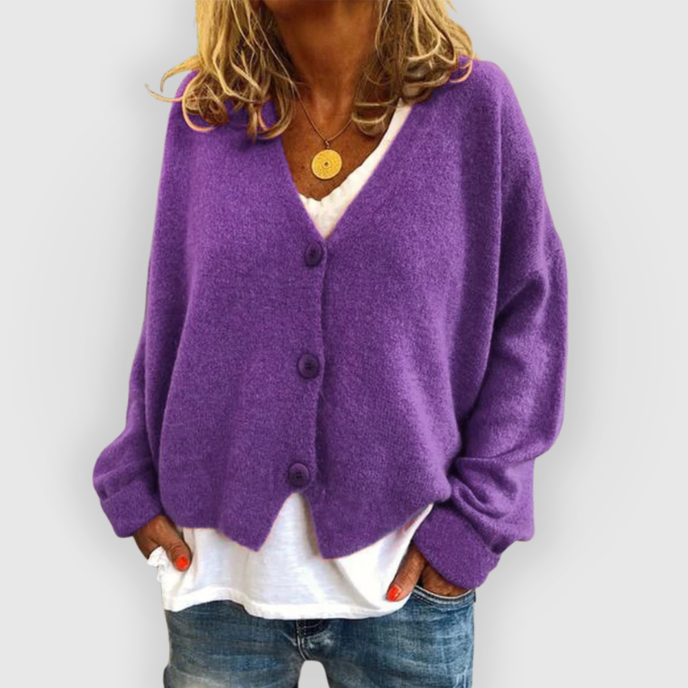 Nalaya | Loose V-Neck Cardigan