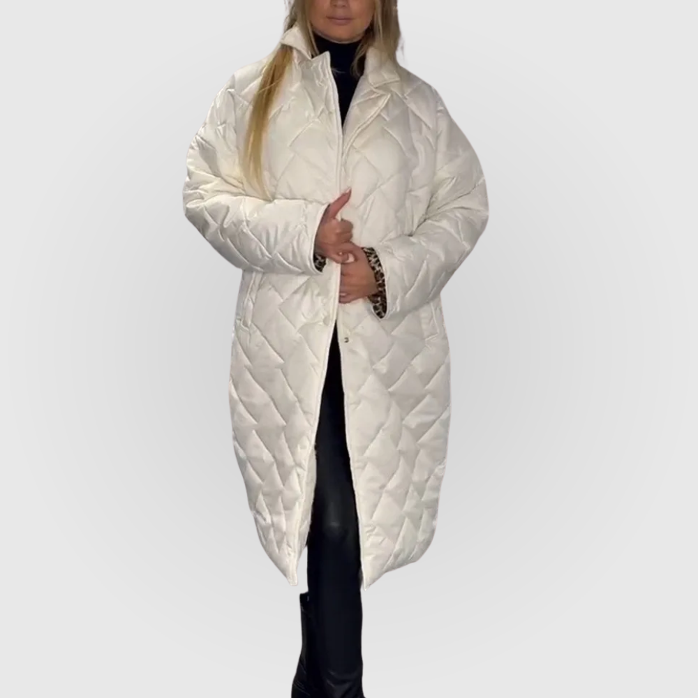 Anais | Quilted Coat with Leopard Lining
