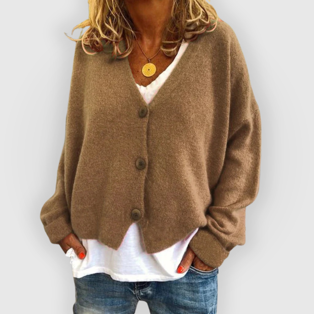 Nalaya | Loose V-Neck Cardigan