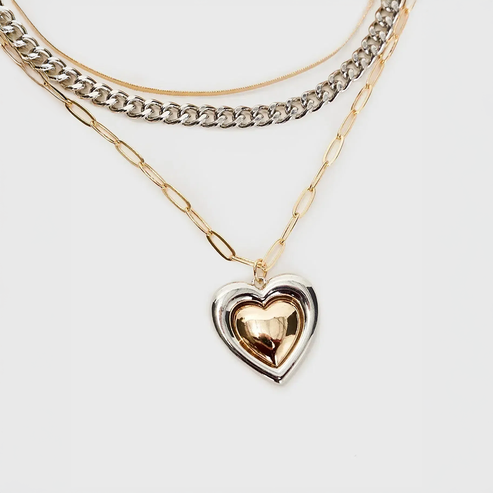Faelya | Set of multi-layered necklaces in a two-tone design