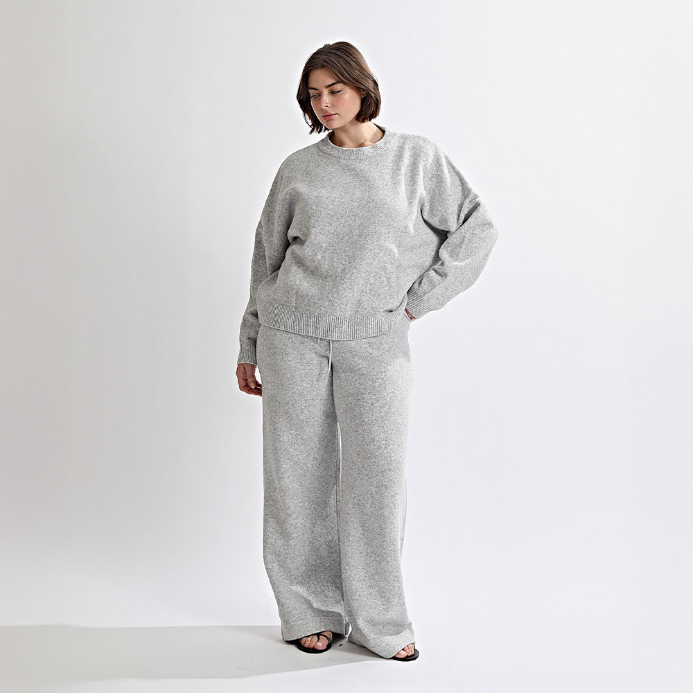 Leo | Knit Backless Jumper Grey Marl