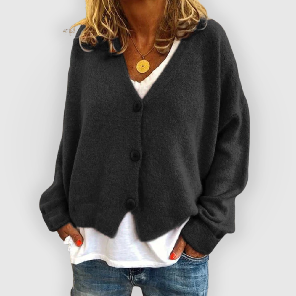 Nalaya | Loose V-Neck Cardigan