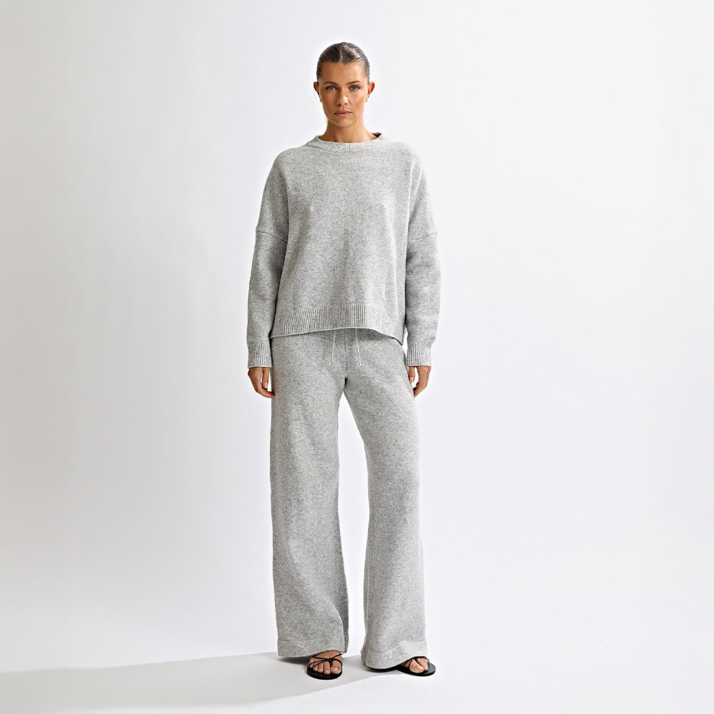 Leo | Knit Backless Jumper Grey Marl