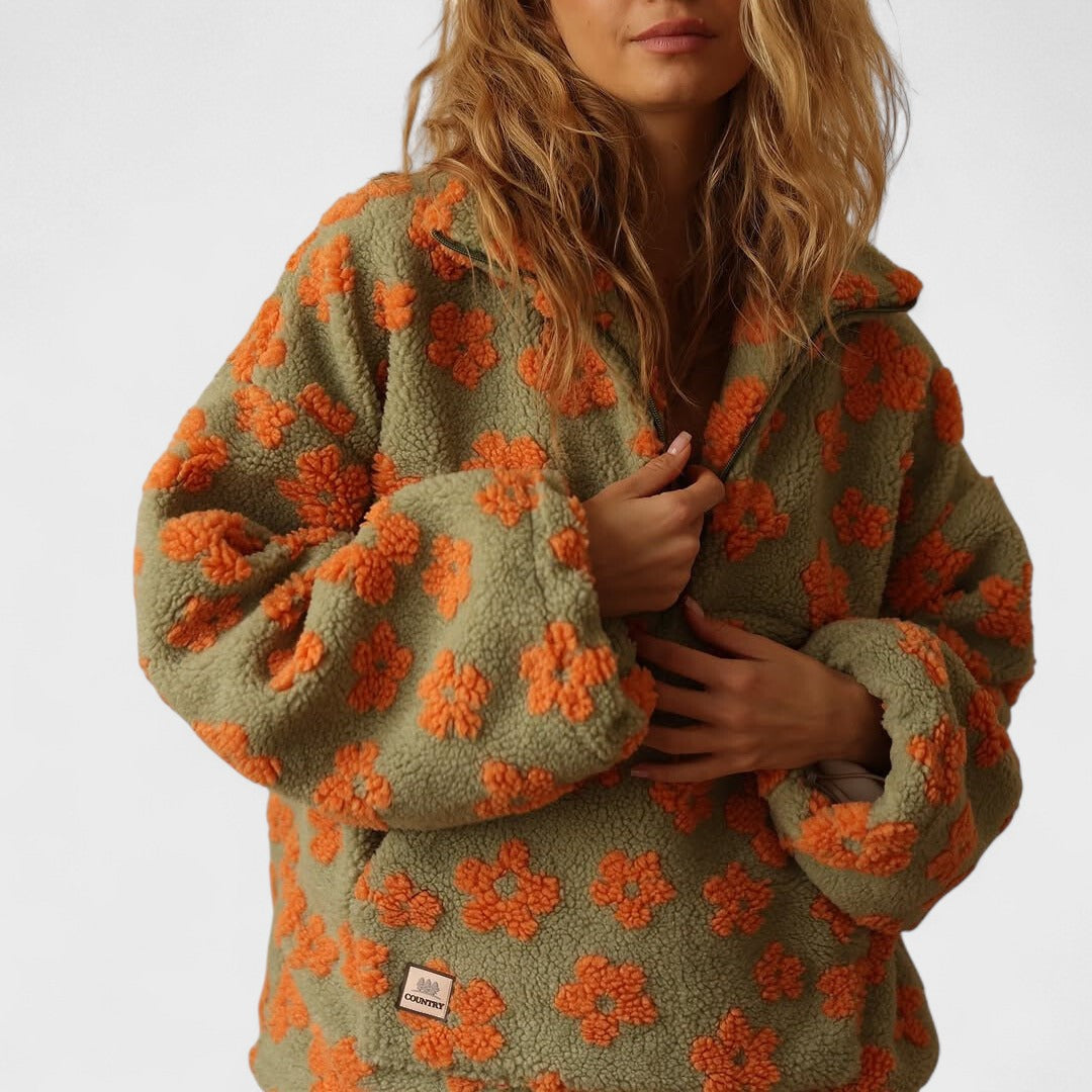 Daisy | Polar Fleece with Floral Pattern
